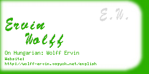 ervin wolff business card